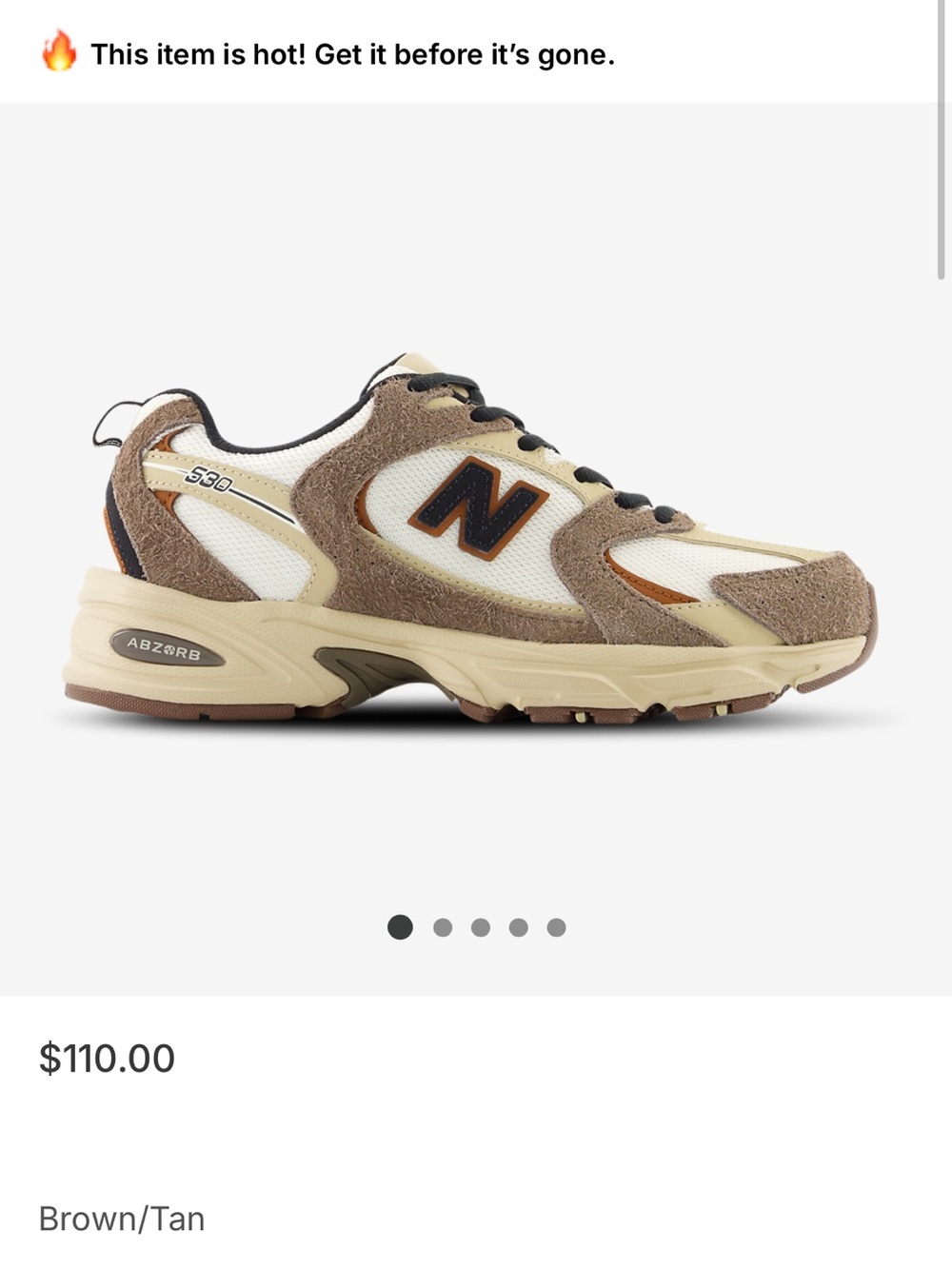 New Balance 530 women Brown and Tan Trail-Style Sneaker